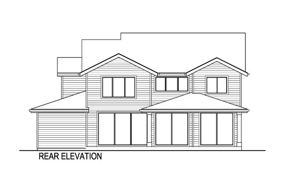 Exterior - Rear Elevation for Traditional House Plan #569-84 - 5 bed, 3 bath