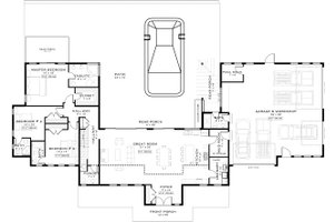Floor Plan - Main Floor for Barndominium House Plan #1101-22 - 3 bed, 4.5 bath