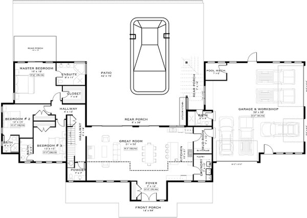 Dream House Plan - Barndominium Floor Plan - Main Floor Plan #1101-22