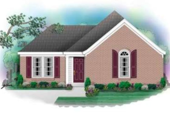 Exterior - Front Elevation for Ranch House Plan #81-688 - 3 bed, 2 bath