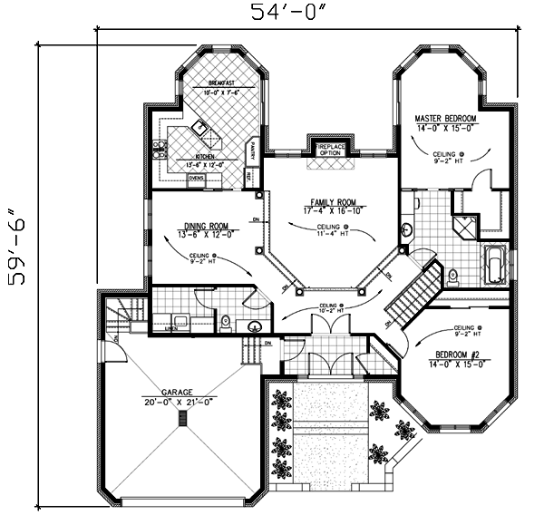 European Floor Plan - Main Floor Plan #138-183