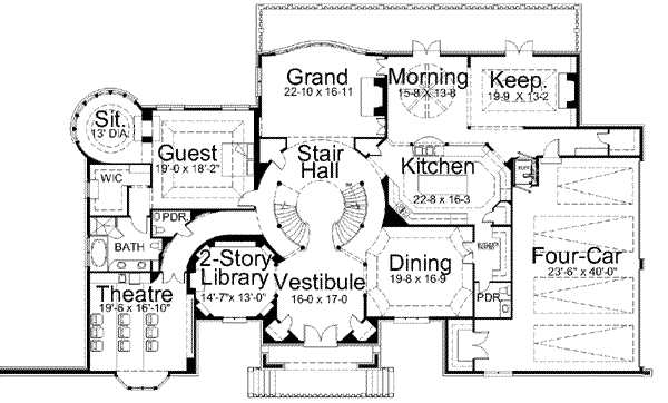 Dream House Plan - European Floor Plan - Main Floor Plan #119-219
