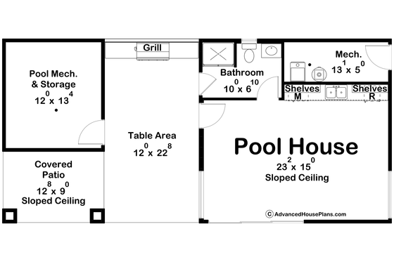 Floor Plan - Main Floor for Modern House Plan #455-609, 1 bath