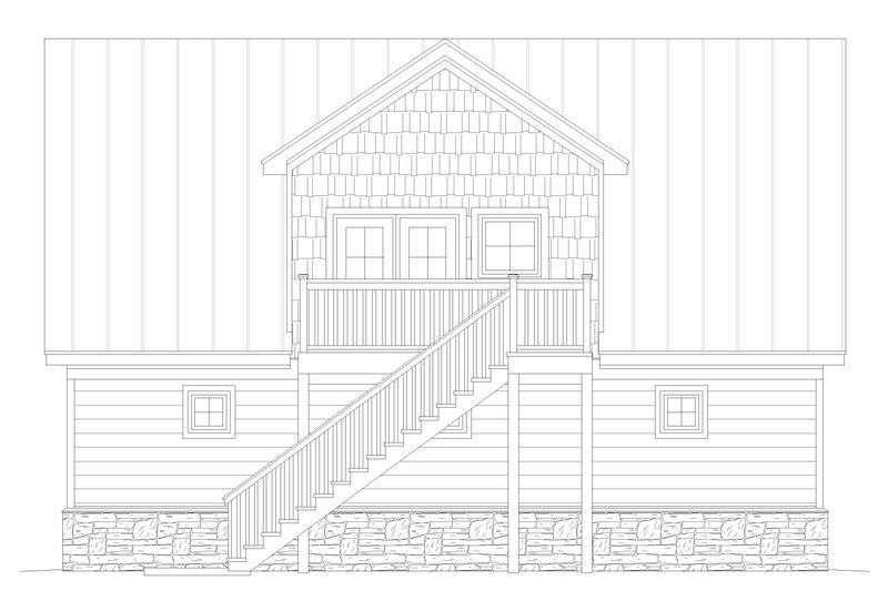Dream House Plan - Exterior - Other Elevation 1 for Cabin House Plan #932-768 - 1 bed, 1 bath