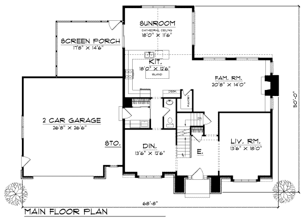Dream House Plan - Modern Floor Plan - Main Floor Plan #70-439