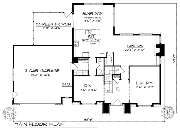 Architectural House Design - Modern Floor Plan - Main Floor Plan #70-439