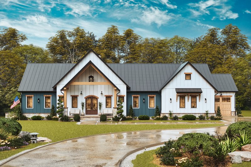 House Blueprint - Exterior - Front Elevation 5 for Farmhouse House Plan #54-680 - 3 bed, 2 bath