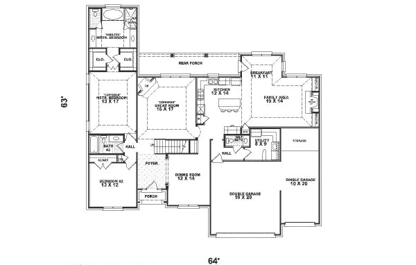 Traditional Floor Plan - Main Floor Plan #81-333