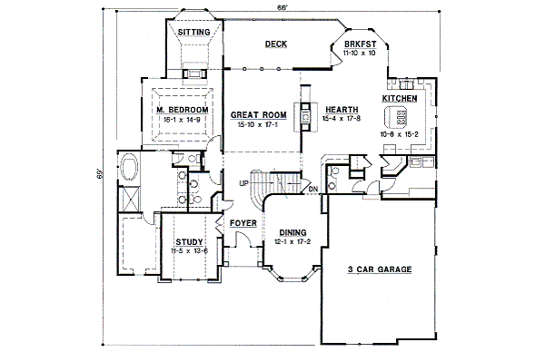 European Floor Plan - Main Floor Plan #67-440