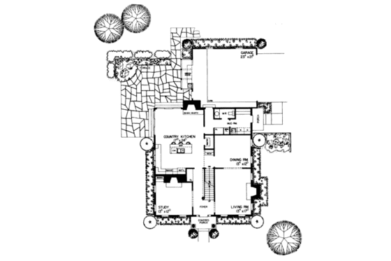 Floor Plan - Main Floor for Colonial House Plan #72-370 - 4 bed, 3.5 bath