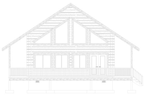 Exterior - Front Elevation 3 for Log House Plan #1060-413 - 1 bed, 2 bath