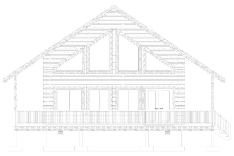 House Design - Exterior - Front Elevation 3 for Log House Plan #1060-413 - 1 bed, 2 bath