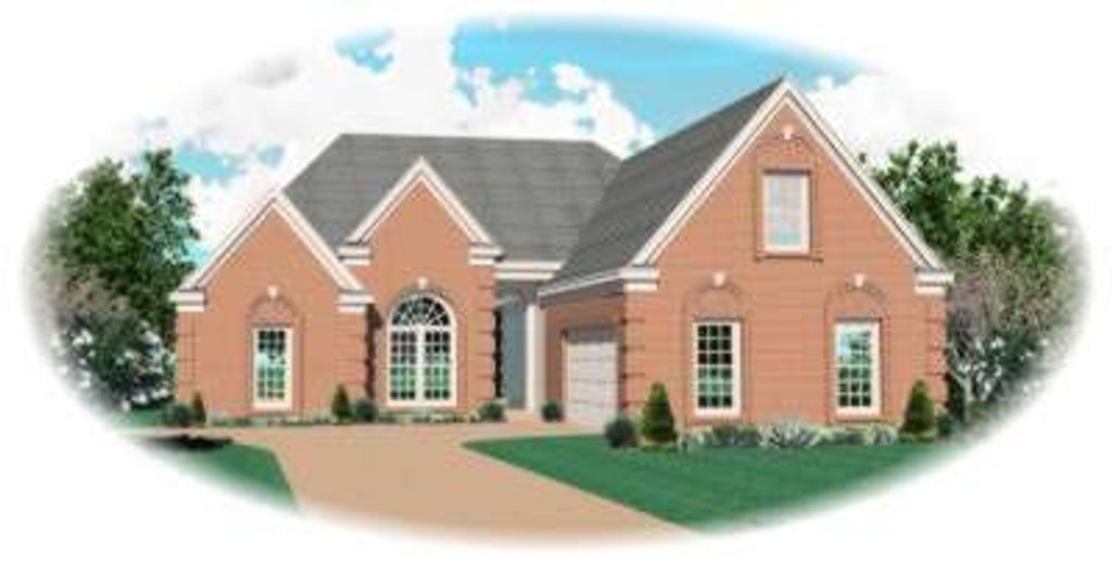 Exterior - Front Elevation 2 for European House Plan #81-1104 - 3 bed, 3 bath