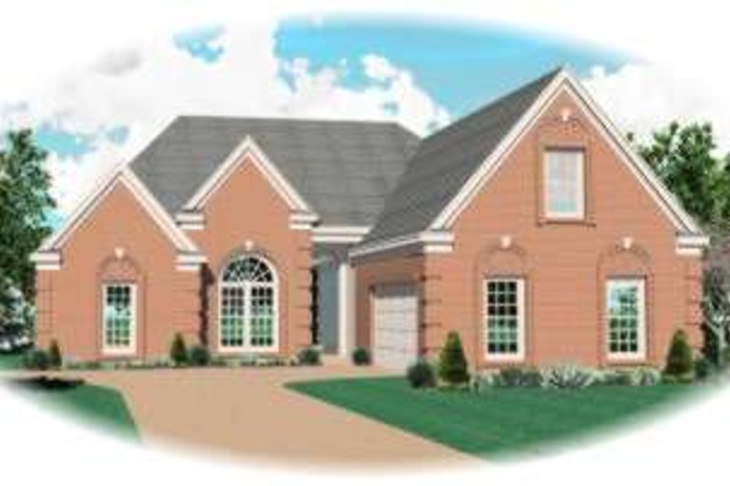 Exterior - Front Elevation 2 for European House Plan #81-1104 - 3 bed, 3 bath