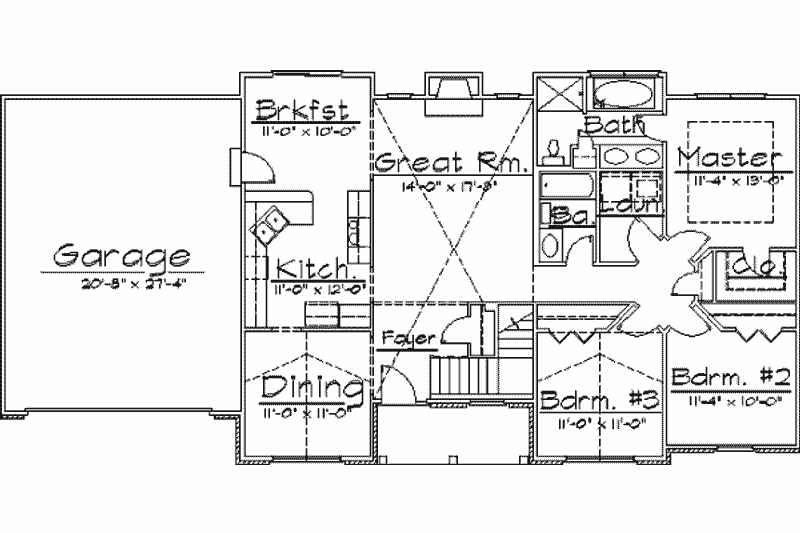 Dream House Plan - Floor Plan - Main Floor for Traditional House Plan #31-115 - 3 bed, 2 bath