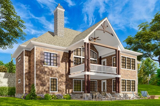 Exterior - Rear Elevation for Craftsman House Plan #54-408 - 3 bed, 2 bath