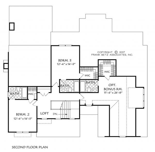Farmhouse Floor Plan - Upper Floor Plan #927-981