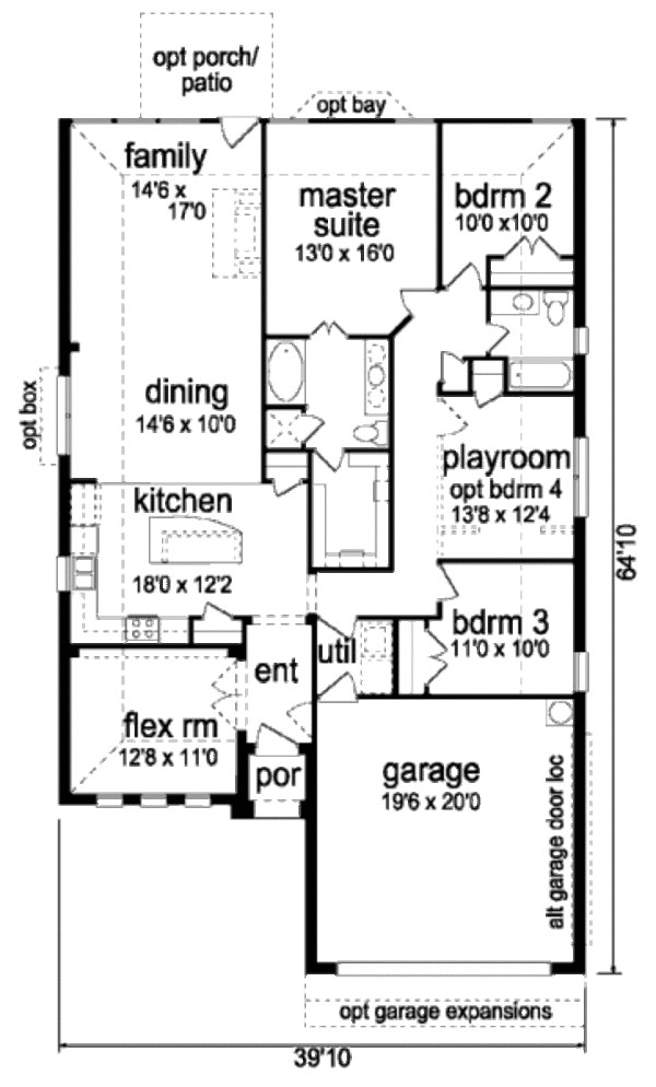 House Blueprint - Traditional Floor Plan - Main Floor Plan #84-353