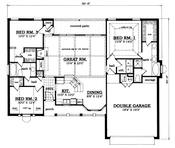 Traditional Floor Plan - Main Floor Plan #42-283