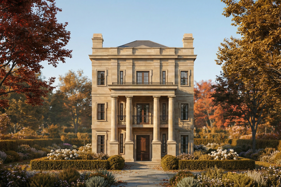 Exterior - Front Elevation for Classical House Plan #119-343 - 4 bed, 3.5 bath