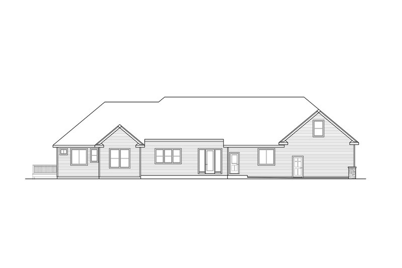 Architectural House Design - Exterior - Rear Elevation for Ranch House Plan #124-1314 - 3 bed, 2.5 bath