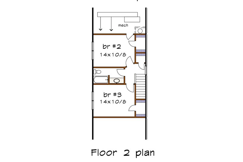 House Plan Design - Floor Plan - Upper Floor for Bungalow House Plan #79-318 - 3 bed, 2.5 bath