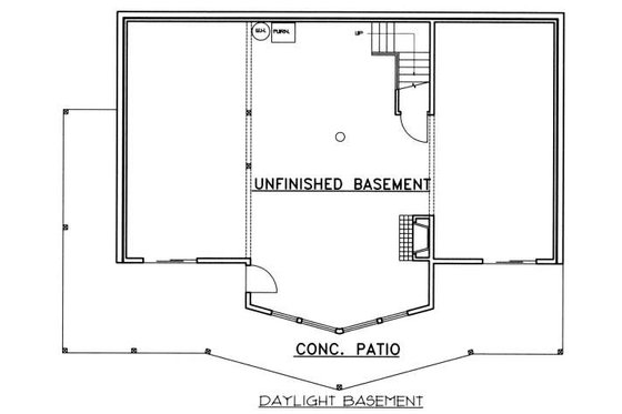Floor Plan - Lower Floor for Cabin House Plan #117-573 - 4 bed, 3.5 bath