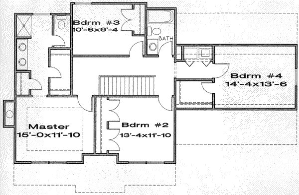 Traditional Floor Plan - Upper Floor Plan #6-122