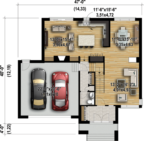 Contemporary Floor Plan - Main Floor Plan #25-4481