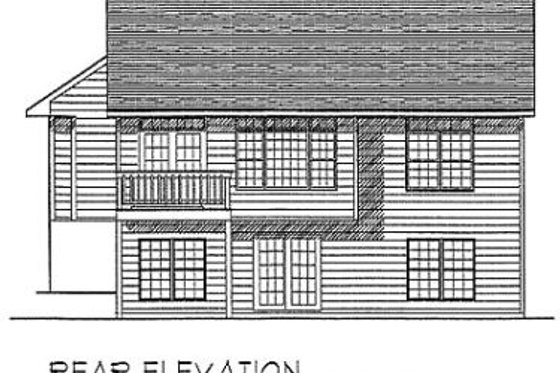 Exterior - Rear Elevation for Traditional House Plan #70-107 - 2 bed, 2 bath