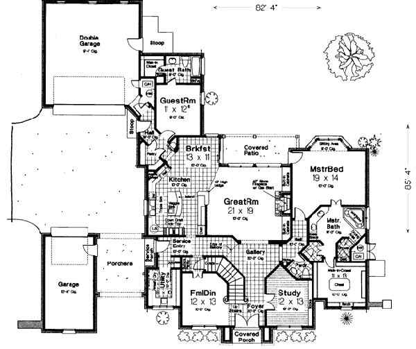 Home Plan - European Floor Plan - Main Floor Plan #310-554