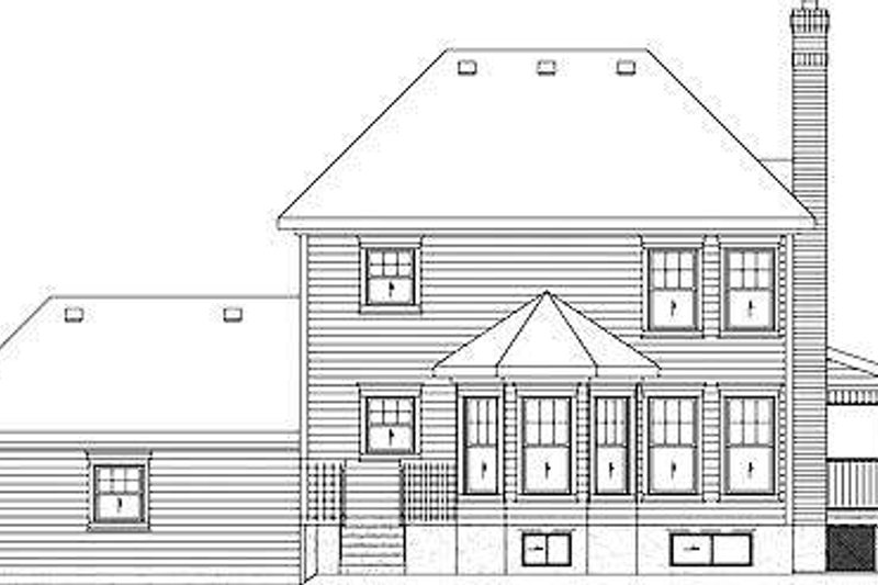 Home Plan - Exterior - Rear Elevation for Traditional House Plan #25-232 - 3 bed, 2.5 bath