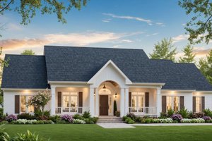 House Blueprint - Farmhouse Exterior - Front Elevation Plan #21-556