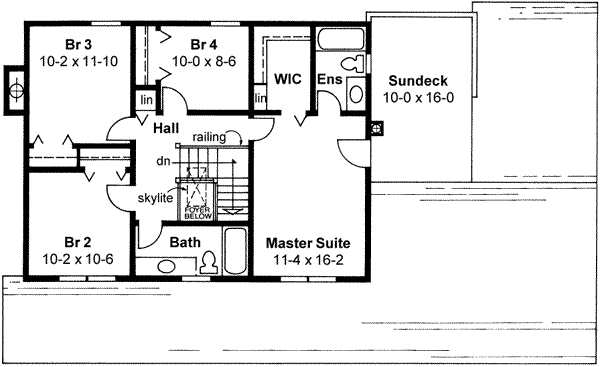 Traditional Floor Plan - Upper Floor Plan #126-119