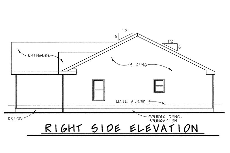 Architectural House Design - Exterior - Other Elevation 1 for Traditional House Plan #20-1768 - 2 bed, 2 bath