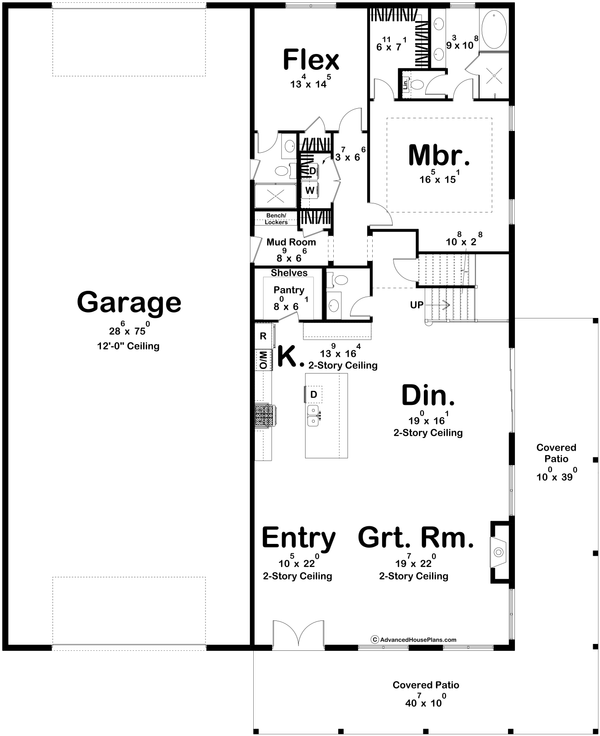 Barndominium Floor Plan - Main Floor Plan #455-580