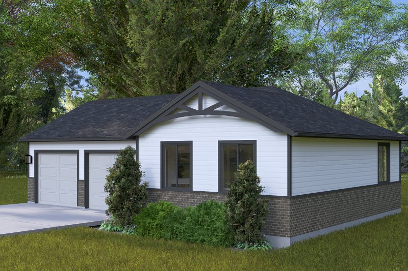 Dream House Plan - Exterior - Front Elevation 3 for Ranch House Plan #1060-330 - 1 bed, 1 bath