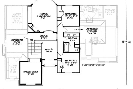 Exterior - Front Elevation 3 for European House Plan #20-783 - 3 bed, 2.5 bath
