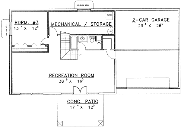Home Plan - Traditional Floor Plan - Lower Floor Plan #117-381