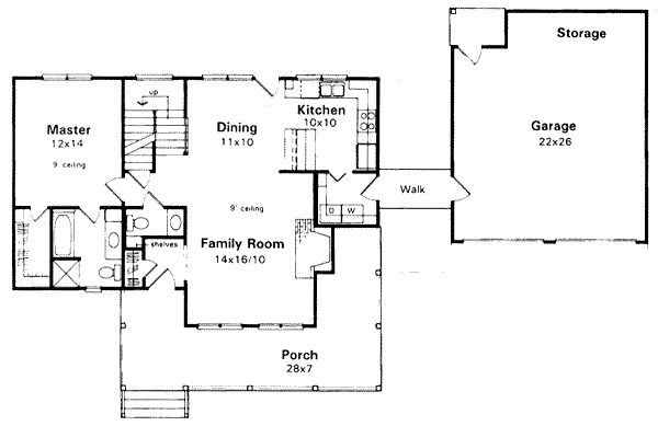 House Design - Country Floor Plan - Main Floor Plan #41-120