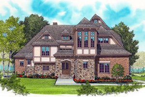 Tudor Exterior - Front Elevation Plan #413-837