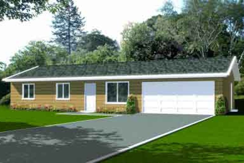 Architectural House Design - Ranch Exterior - Front Elevation Plan #1-1045
