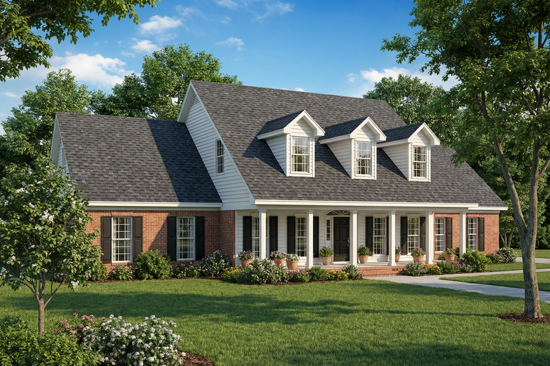 Home Plan - Exterior - Front Elevation 3 for Country House Plan #17-556 - 4 bed, 3 bath