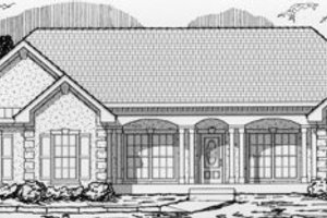 Ranch Exterior - Front Elevation Plan #112-115