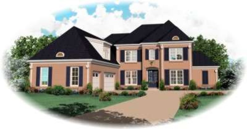 Exterior - Front Elevation 2 for European House Plan #81-1146 - 3 bed, 3 bath