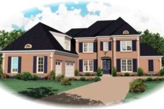 Exterior - Front Elevation for European House Plan #81-1146 - 3 bed, 3 bath