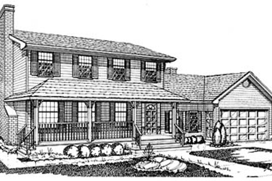 Exterior - Front Elevation for Traditional House Plan #47-134 - 4 bed, 2.5 bath