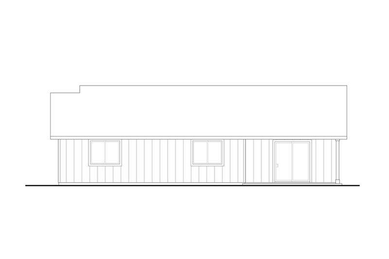 Dream House Plan - Exterior - Rear Elevation for Ranch House Plan #124-1216 - 4 bed, 2 bath