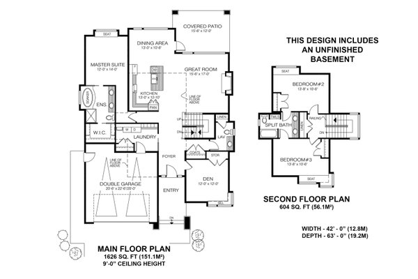 Modern Floor Plan - Main Floor Plan #1100-48