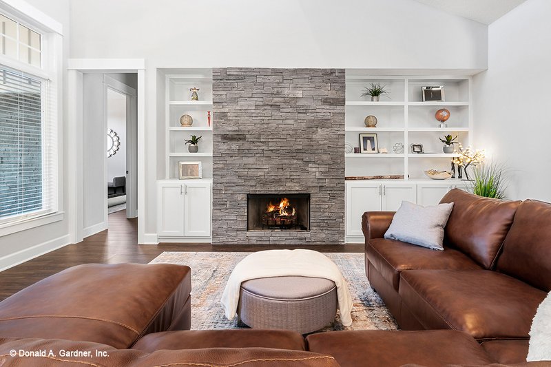 Architectural House Design - Interior - Family Room 1 for Prairie House Plan #929-1001 - 3 bed, 2.5 bath